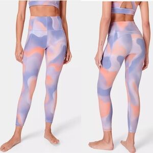 Sweaty Betty Supersoft High Waist 7/8 Leggings in Orange Cloud Print